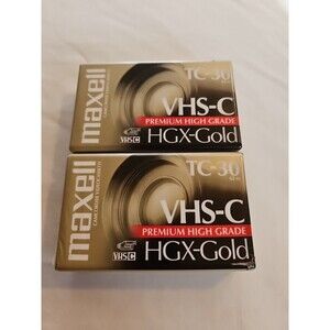 Maxell TC-30 HGX-Gold VHS-C Premium High Grade Camcorder Tape New Factory Sealed